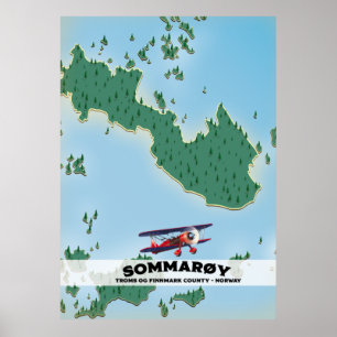 Sommarøy Norwegen Reiseplakatkarte Poster