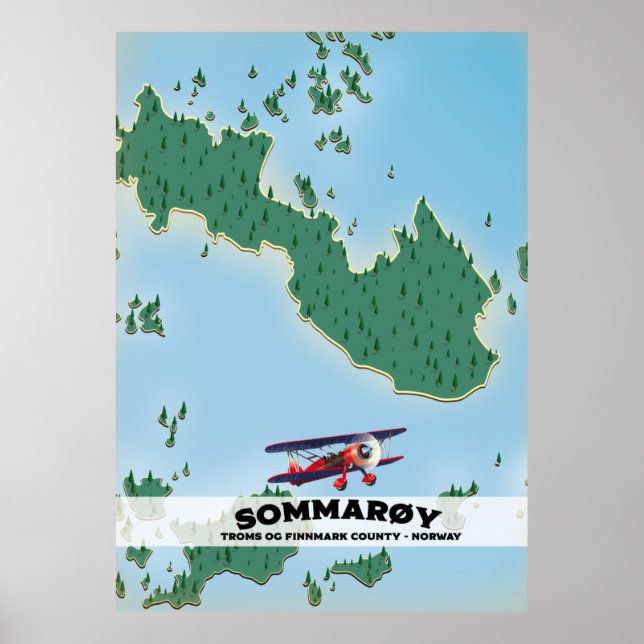 Sommarøy Norwegen Reiseplakatkarte Poster (Vorne)