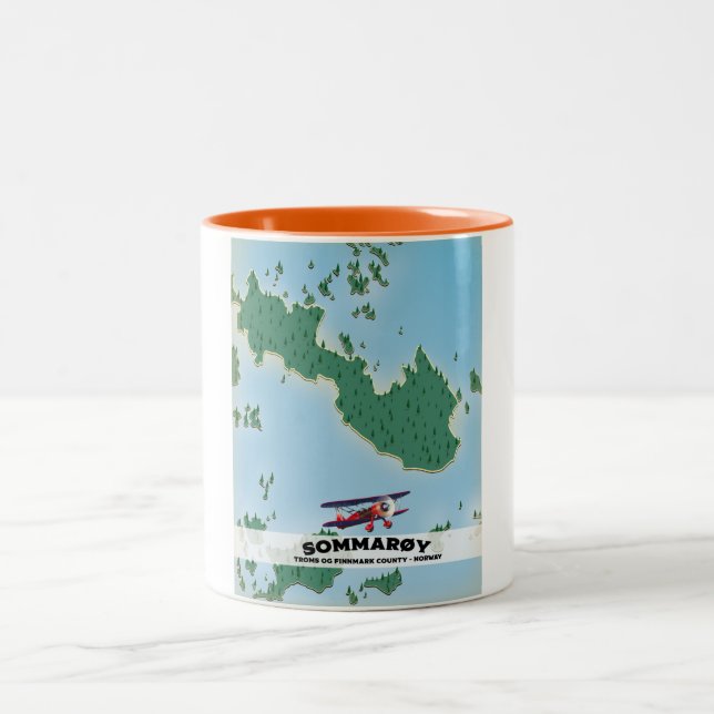 Sommarøy Norwegen Reiseplakatkarte Zweifarbige Tasse (Mittel)