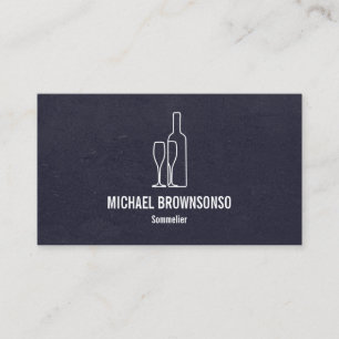 Sommelier Black Blue Wine Flasche Visitenkarte