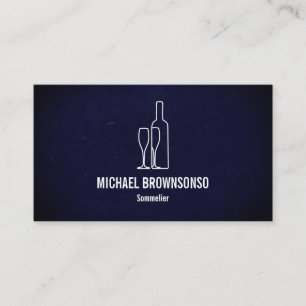 Sommelier Blaue Weinflasche Visitenkarte