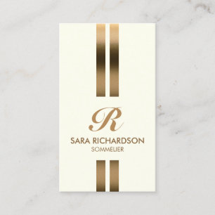 Sommelier Monogram Faux Gold Visitenkarte
