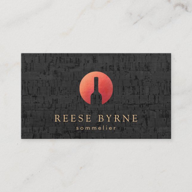 Sommelier Red Wine Flasche Business Card Visitenkarte (Vorderseite)