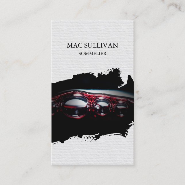 Sommelier Weinkeller Alkohol Visitenkarte (Vorderseite)