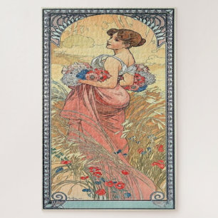 Sommer 1900: Ein Jugendstil von Mucha Puzzle