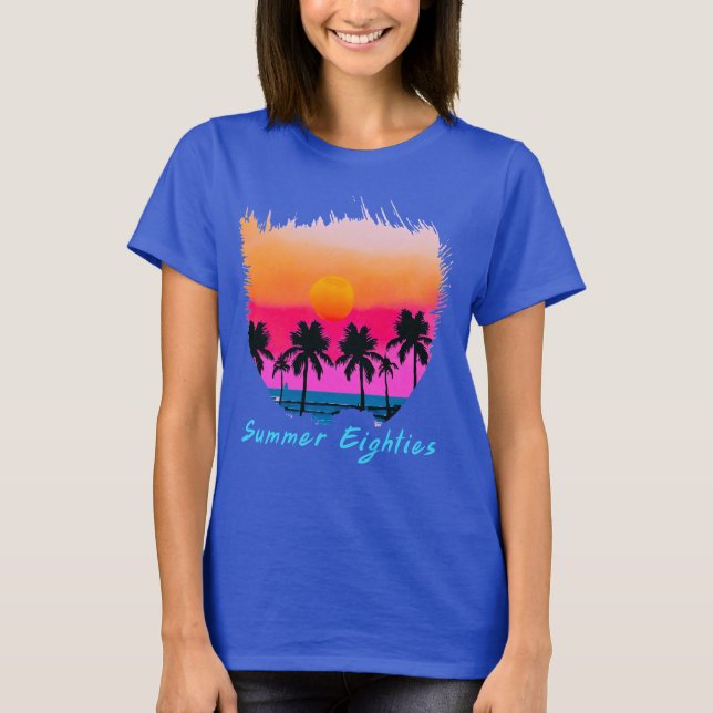 Sommer 1980er Beach Retro Vibe T-Shirt (Vorderseite)