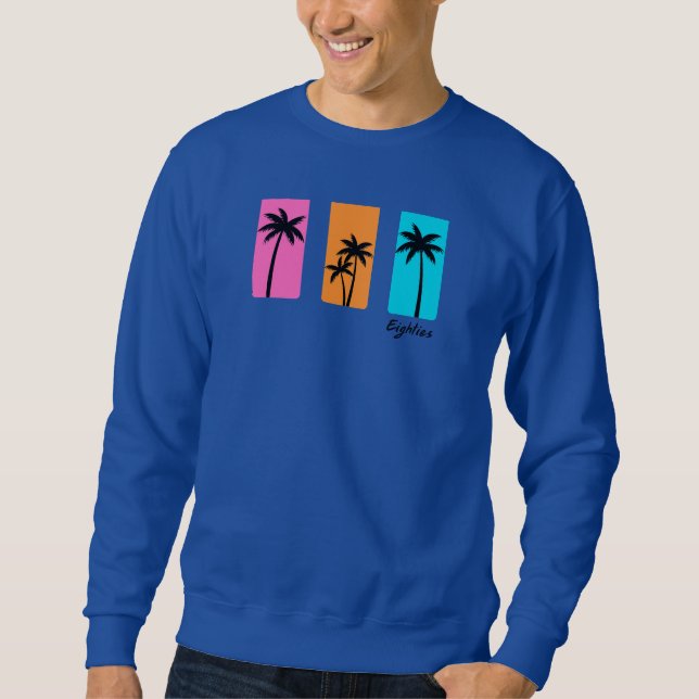Sommer 1980er Jahre Palm Tree Vintag Vibes Sweatshirt (Vorderseite)