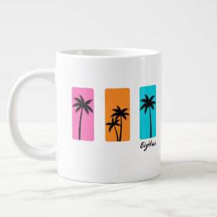 Sommer 1980er Palmen Retro-Vibes Jumbo-Tasse