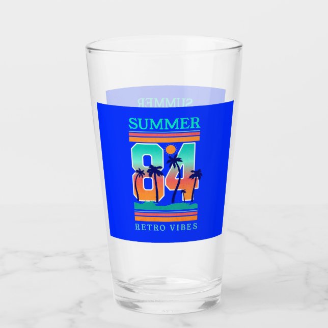 Sommer 1984 Retro Vibe Beach Thema Glas (Vorderseite)