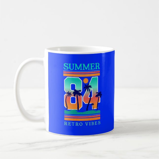 Sommer 1984 Retro Vibe Beach Thema Kaffeetasse (Links)