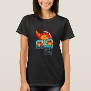 Sommer 1986 B-Tag Sonnenuntergang Palmen Sonnenbri T-Shirt