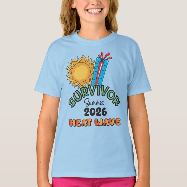 Sommer 26 Hitzewelle Mädchen Basic T-Shirt (Vorderseite)