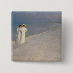 Sommer-Abend auf dem Skagen südlichen Strand Button