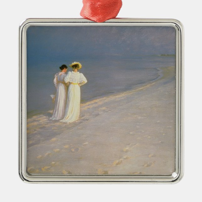 Sommer-Abend auf dem Skagen südlichen Strand Silbernes Ornament (Vorne)