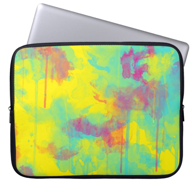 Sommer abstrakter Spaß Wasserfarbe Spritzer Laptopschutzhülle (Vorderseite)