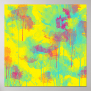 Sommer abstrakter Spaß Wasserfarbe Spritzer Poster