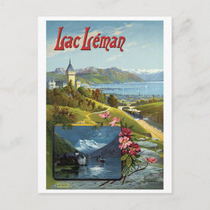 Sommer am Genfer See, Schweiz Postkarte