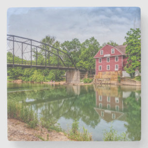 Sommer am War Eagle Mill Stone Coaster Steinuntersetzer
