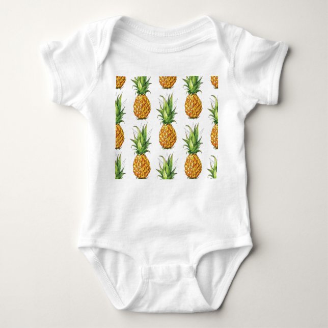 Sommer Ananas Muster, nahtlos Design. Baby Strampler (Vorderseite)