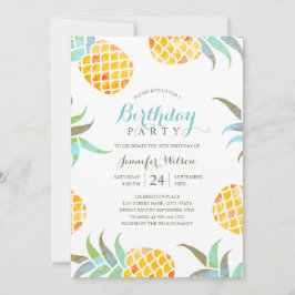 Sommer-Ananas-Strand der Tropical Birthday Party Einladung