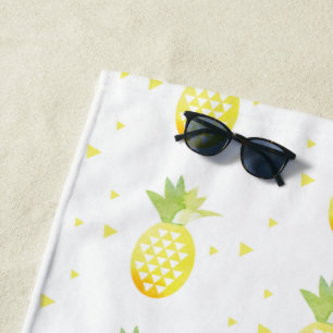 Sommer-Ananas-Süße Tropische Wasserfarben-Muster Strandtuch