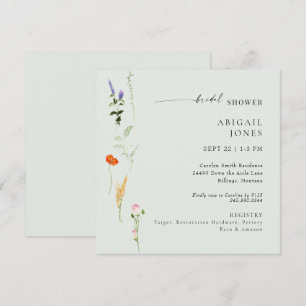 Sommer-Aquarell-Blumen-Sage-Brautparty Einladung