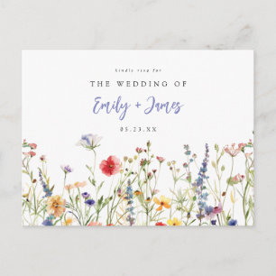 Sommer-Aquarell-Wildflower-Hochzeit-RSVP Postkarte