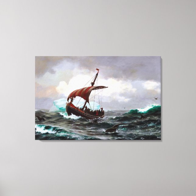 Sommer auf dem Grönland Küste Jahr 1000 Leinwanddruck (Vorderseite)