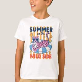 Sommer auf der wilden Seite Leopard Pool Schwimmkö T-Shirt