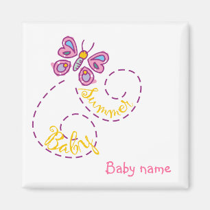 Sommer-Baby-Magnet mit Babynamen Magnet