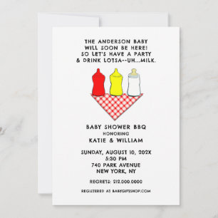 Sommer Baby Shower BBQ Einladung