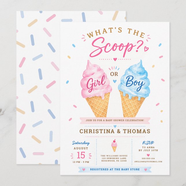 Sommer Baby Shower Einladung (Vorne/Hinten)