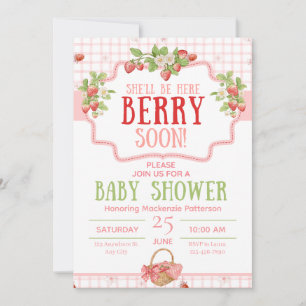 Sommer-Baby-Shower-Einladung Erdbeere Einladung