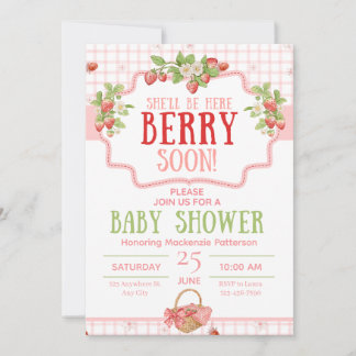 Sommer-Baby-Shower-Einladung Erdbeere Einladung