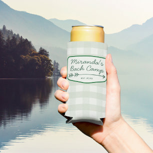 Sommer Bach-Camp Gingham-Junggesellinnenabschied-F Selters Dosenkühler