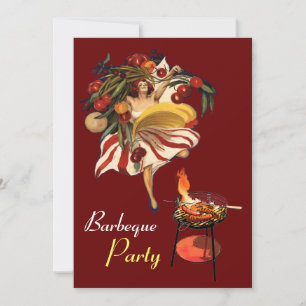 SOMMER-BARBECUE-PARTY-TANZ, ITALIENISCHE KÜCHE EINLADUNG