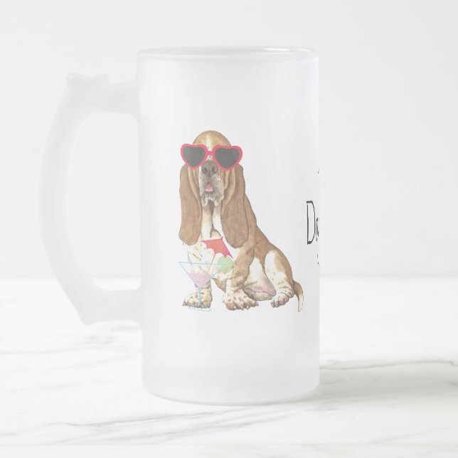 Sommer Basset Hound Mattglas Bierglas (Links)