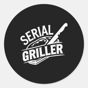 Sommer-BBQ-Party Hinterhof-Grillen Lustiger Steakl Runder Aufkleber