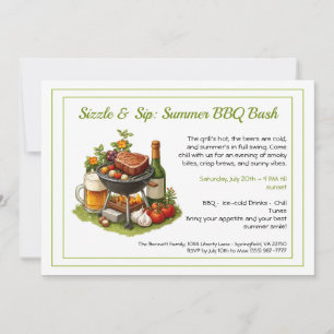 Sommer-BBQ- und Bierparty-Einladung Einladung