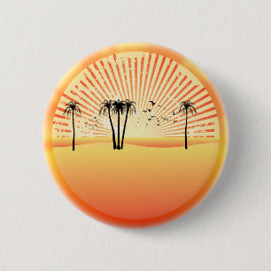 Sommer-Beach-Szene:Zeichnend Vektor Button