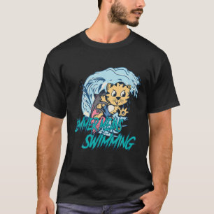 Sommer bedeutet Schwimmen - Katze mit Surfbrett un T-Shirt