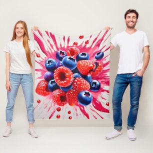 Sommer-Beeren-Sensation Fleecedecke