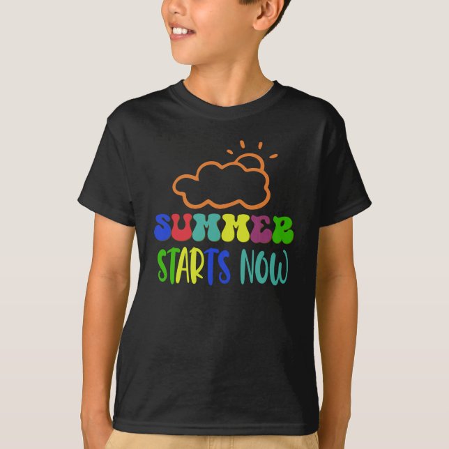 Sommer beginnt jetzt Schuljahr Funny T-Shirt (Vorderseite)