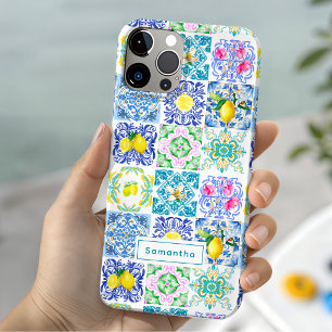 Sommer Blau Sizilianischer Azulejo Amalfi Muster Case-Mate iPhone Hülle