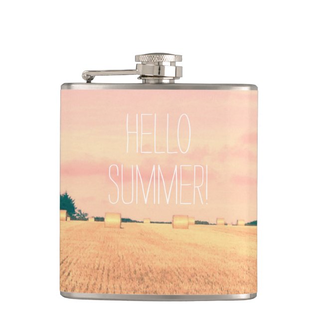 Sommer-Bliss in der englischen Landschaft Flachmann (Vorderseite)