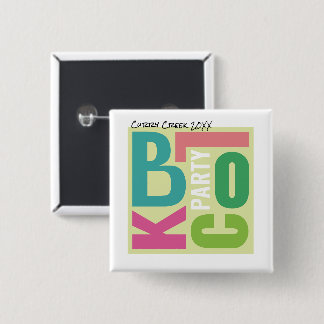 Sommer-Blockparty Retro-Typografie Nachbarschafts- Button