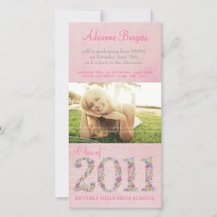 Sommer blüht Klasse von Abschluss-Fotokarte 2011 Ankündigung