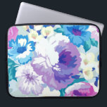 Sommer-Blume Aquarellbilder Laptopschutzhülle<br><div class="desc">Trendfarbene Sommer-Blume Aquarellbilder mit lila Blau- und Weißfarben.</div>