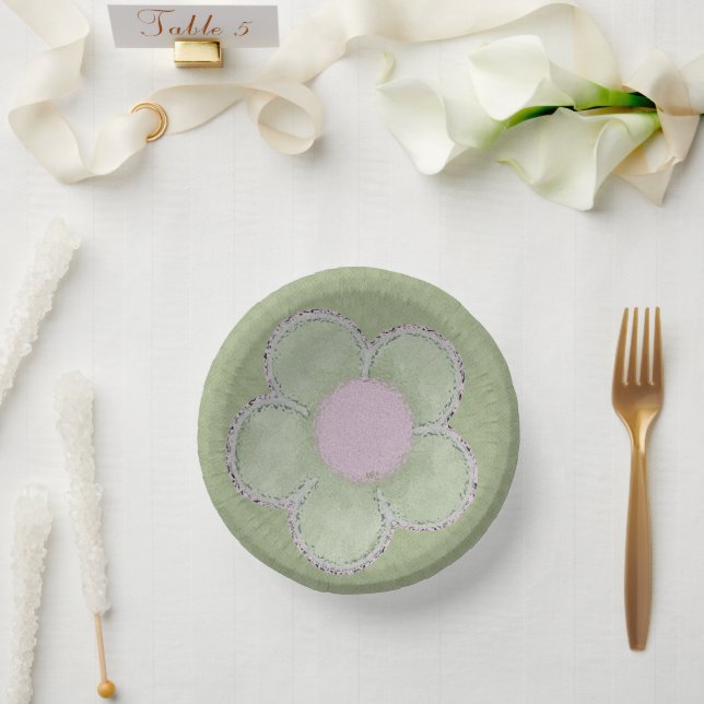 Sommer-Blume Pappteller (Hochzeit)