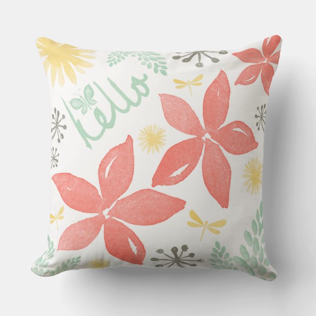 Sommer-Blumen-und Flyer-Kissen Kissen (Vorderseite)